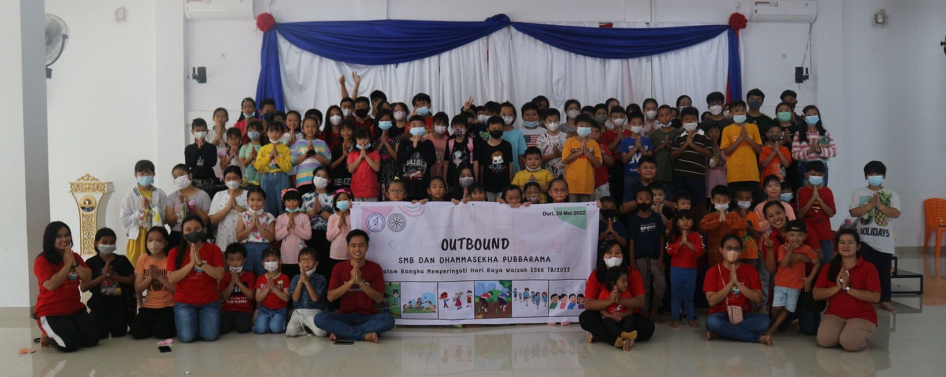 MURID SEKOLAH PELOPOR MENGIKUTI KEGIATAN OUTBOUND YANG DIADAKAN OLEH SMB DAN DHAMMASEKHA PUBBARAMA